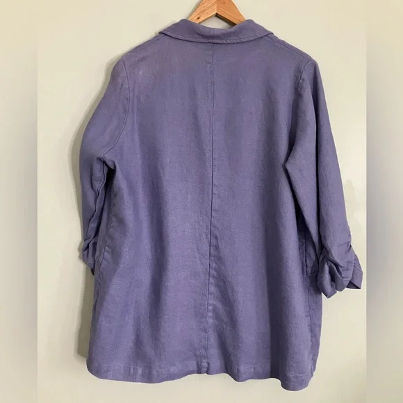 COLDWATER CREEK Lavender Linen Blazer and Straight Leg Pant Set Size 18W - Picture 3 of 14